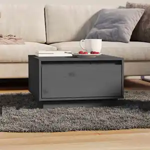 Comparateur de prix : vidaXL Table basse Gris 55x56x32 cm Bois massif de pin
