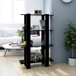 Comparateur de prix : vidaXL Bibliothèque/Séparateur de pièce Noir 80x30x123,5 cm