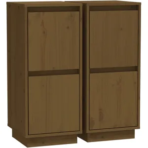 vidaXL Buffets 2 pcs Marron miel 31,5x34x75 cm Bois massif de pin