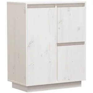 vidaXL Buffet Blanc 60x34x75 cm Bois massif de pin pas cher
