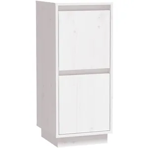 vidaXL Buffet Blanc 31,5x34x75 cm Bois massif de pin pas cher