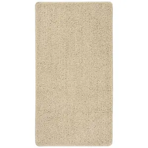 vidaXL Tapis shaggy antidérapant Crème 80x150 cm pas cher