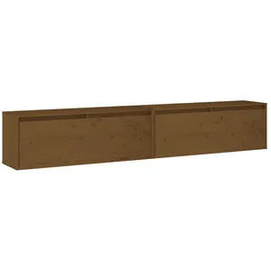 vidaXL Armoires murales 2 pcs Marron miel 100x30x35 cm Pin massifVendu parcarrefour