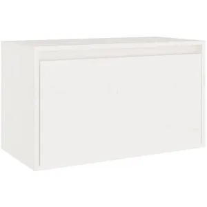 vidaXL Armoire murale Blanc 60x30x35 cm Bois de pin massif pas cher