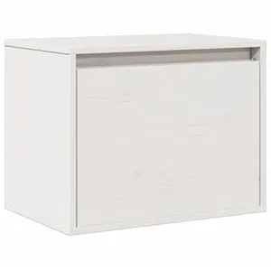 vidaXL Armoire murale Blanc 45x30x35 cm Bois de pin massif pas cher