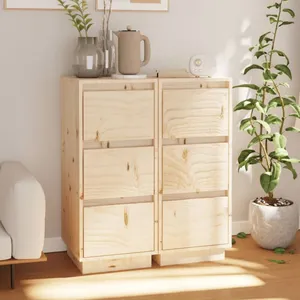 vidaXL Buffets 2 pcs 32x34x75 cm Bois massif de pin