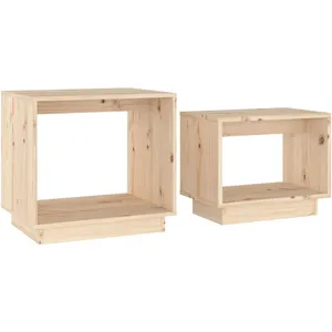 vidaXL Tables basses gigognes 2 pcs Bois de pin massif pas cher
