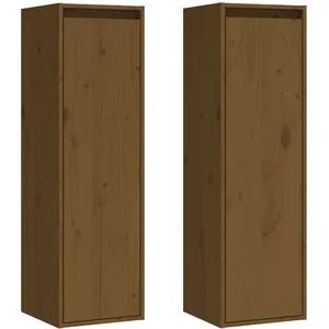 Comparateur de prix : vidaXL Armoires murales 2 pcs Marron miel 30x30x100 cm Pin massif
