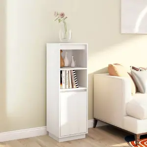 vidaXL Buffet Blanc 37x34x110 cm Bois massif de pin pas cher