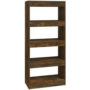 vidaXL Bibliothèque/Cloison Chêne fumé 60x30x135 cm Bois d'ingénierie pas cher