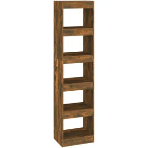 vidaXL Bibliothèque/Séparateur de pièce Chêne fumé 40x30x166 cm pas cher