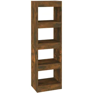 vidaXL Bibliothèque/Séparateur de pièce Chêne fumé 40x30x135 cm pas cher