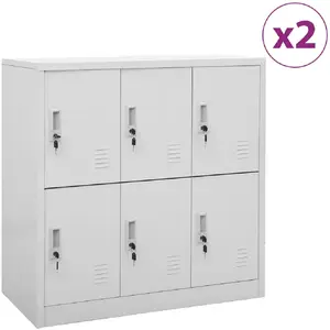 Comparateur de prix : vidaXL Armoires à casiers 2 pcs Gris clair 90x45x92,5 cm Acier