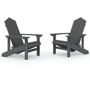 vidaXL Chaises de jardin Adirondack 2 pcs PEHD Anthracite pas cher