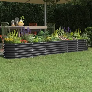 vidaXL Lit surélevé de jardin Acier enduit de poudre Anthracite pas cher