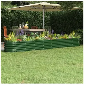 vidaXL Lit surélevé de jardin Acier enduit de poudre 332x40x36 cm Vert pas cher
