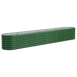 vidaXL Lit surélevé de jardin Acier enduit de poudre 260x40x36 cm Vert pas cher