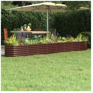 vidaXL Lit surélevé de jardin Acier enduit de poudre marron pas cher