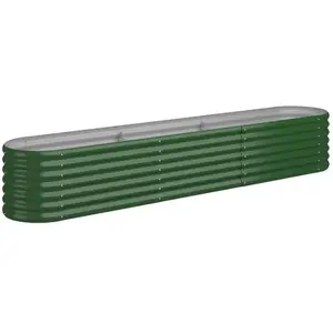 vidaXL Lit surélevé de jardin Acier enduit de poudre 224x40x36 cm Vert pas cher