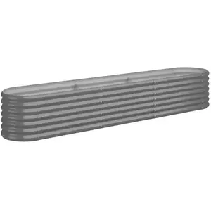 vidaXL Lit surélevé de jardin Acier enduit de poudre 224x40x36 cm gris pas cher