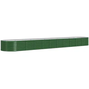 vidaXL Lit surélevé de jardin Acier enduit de poudre 440x80x36 cm Vert pas cher
