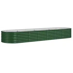 vidaXL Lit surélevé de jardin Acier enduit de poudre 296x80x36 cm Vert pas cher