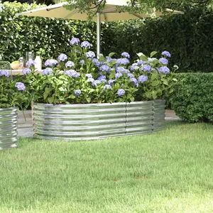 vidaXL Lit surélevé de jardin Acier enduit de poudre Argenté pas cher