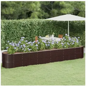 vidaXL Lit surélevé de jardin Acier enduit de poudre marron