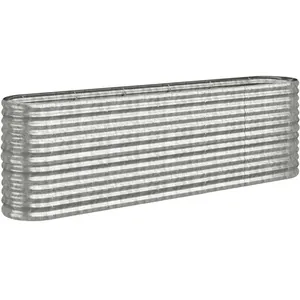 vidaXL Lit surélevé de jardin Acier enduit de poudre Argenté pas cher