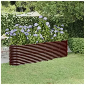 vidaXL Lit surélevé de jardin Acier enduit de poudre marron pas cher