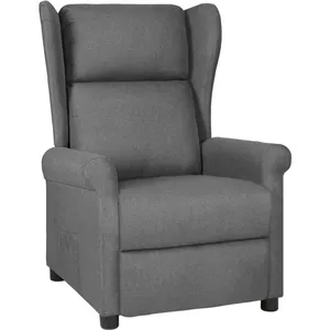 vidaXL Fauteuil inclinable Gris clair Tissu pas cher