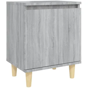 vidaXL Table de chevet avec pieds en bois Sonoma gris 40x30x50 cm pas cher