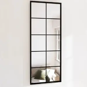 vidaXL Miroir mural noir 100x40 cm métal pas cher