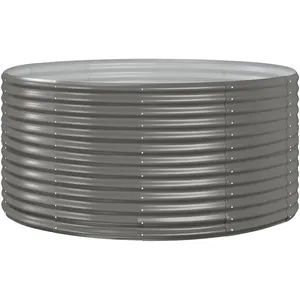 vidaXL Vidaxl Jardinière Gris 140x140x68 Cm Acier Enduit De Poudre pas cher