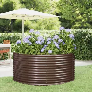 vidaXL Vidaxl Jardinière Marron 140x140x68 Cm Acier Enduit De Poudre pas cher