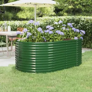 vidaXL Lit surélevé de jardin Acier enduit de poudre 175x100x68cm Vert pas cher