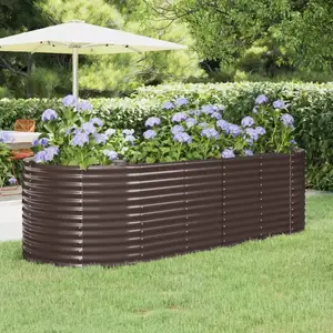 vidaXL Lit surélevé de jardin Acier enduit de poudre marron