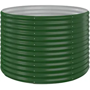 vidaXL Lit surélevé de jardin Acier enduit de poudre 100x100x68cm Vert pas cher