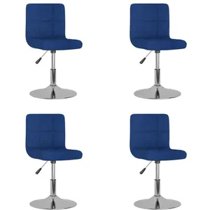 vidaXL Vidaxl Chaises Pivotantes À Manger Lot De 4 Bleu Tissu pas cher