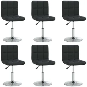 Comparateur de prix : vidaXL Vidaxl Chaises De Salle À Manger 6 Pcs Noir Similicuir