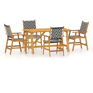 vidaXL Ensemble de salle à manger de jardin 5 pcs Bois d'acacia solide pas cher