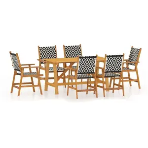vidaXL Ensemble de salle à manger de jardin 7 pcs Bois d'acacia solide pas cher