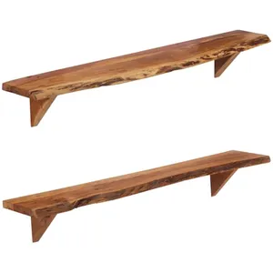 Comparateur de prix : vidaXL Étagères murales 2 pcs 110x20x18 cm Bois massif d'acacia