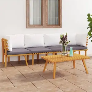 vidaXL Salon de jardin 4 pcs avec coussins Bois d'acacia solide pas cher