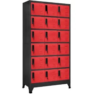 Comparateur de prix : vidaXL Armoire à casiers Anthracite et rouge 90x40x180 cm Acier