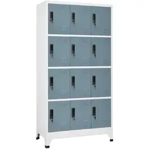 Comparateur de prix : vidaXL Armoire à casiers Gris clair et gris foncé 90x45x180 cm Acier