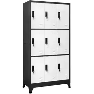 Comparateur de prix : vidaXL Armoire à casiers Anthracite et blanc 90x45x180 cm Acier