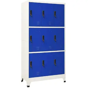 Comparateur de prix : vidaXL Armoire à casiers Gris et bleu 90x45x180 cm Acier