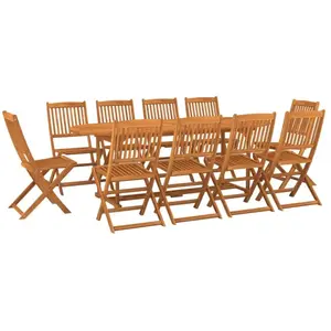 vidaXL Ensemble à manger de jardin 11 pcs bois d'acacia massif pas cher