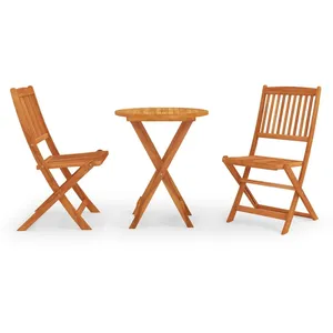 vidaXL Mobilier à dîner d'extérieur pliable 3 pcs Bois d'eucalyptus pas cher